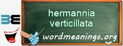 WordMeaning blackboard for hermannia verticillata